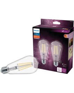 Philips Warm Glow 75W Equivalent Soft White ST19 Medium Vintage LED Decorative Light Bulb (2-Pack)