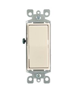 Leviton Decora Rocker Light Almond 15A Grounded 3-Way Switch