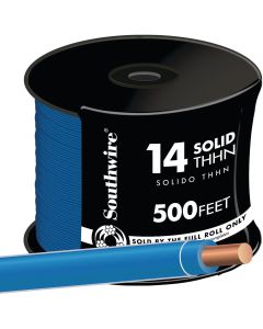 Southwire 500 Ft. 14 AWG Solid Blue THHN Electrical Wire