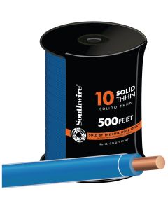 Southwire 500 Ft. 10 AWG Solid Blue THHN Electrical Wire