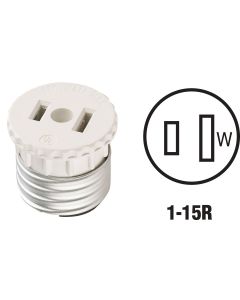 Leviton 600W 120V White Light Socket Adapter