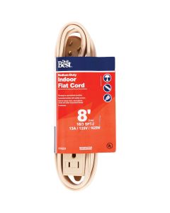 Do it Best 8 Ft. 16/3 Flat Plug Tan Extension Cord