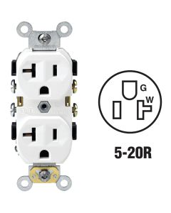 White 20a Indust Grade Outlet