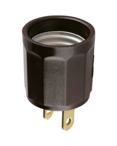 Leviton 600W 125V Brown Outlet to Light Socket Adapter