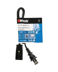 Woods 2 Ft. 18/2 10A Mini Plug Appliance Cord