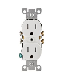 Leviton 15A White Tamper Resistant 5-15R Duplex Outlet (10-Pack)