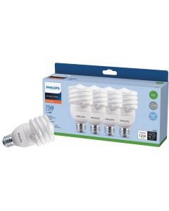 Philips Energy Saver 75W Equivalent Soft White Medium Base T2 Spiral CFL Light Bulb (4-Pack)