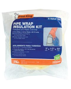 Frost King 1/2 In. x 3 In. x 50 Ft. Fiberglass Pipe Insulation Wrap