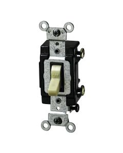 Leviton Commercial Grade 15 Amp Toggle Single Pole Switch, Ivory