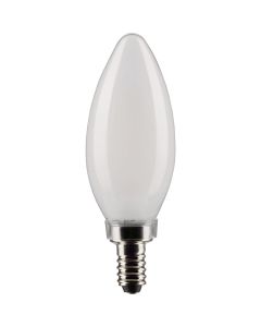 Satco 40W Equivalent Warm White B11 Candelabra Traditional Frosted LED Decorative Light Bulb (2-Pack)