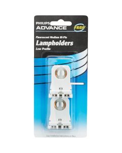 Philips Low Profile Tombstone Medium Bi-Pin T8/T12 Fluorescent Lampholder (2-Pack)