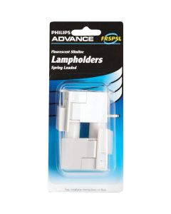 Philips Spring Loaded Slim-Line Tombstone Single Pin T8/T12 Fluorescent Lampholder (2-Pack)