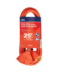 Do it Best 25 Ft. 14/3 Extension Cord with Powerblock