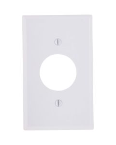 Leviton 1-Gang Smooth Plastic Single Outlet Wall Plate, White