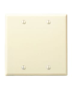 Leviton 2-Gang Standard Thermoset Blank Wall Plate, Ivory