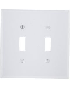 Wht 2-togl Wall Plate