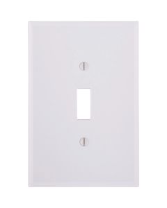 Leviton 1-Gang Plastic Oversized Toggle Switch Wall Plate, White