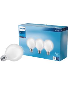 Philips 60W Equivalent Daylight G25 Medium Frosted LED Decorative Light Bulb (3-Pack)