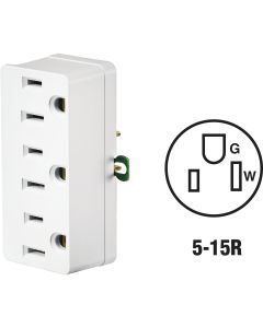 15a 3-outlet Adapter Wht