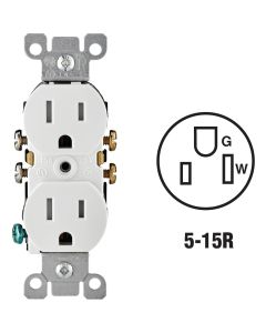 15a-125v Tr Grnd Outlet Wht