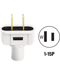 Do it 15A 125V 2-Wire 2-Pole Vinyl Cord Plug, White