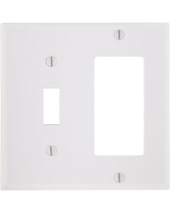 Leviton Decora 2-Gang Thermoset Single Toggle/Rocker Wall Plate, White