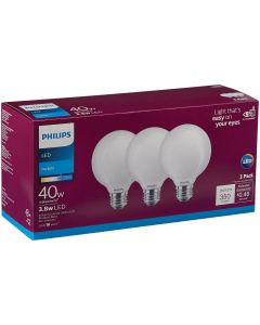 3pk 40w G25 Led Dl Bulb