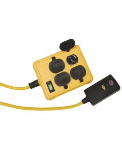 Woods 6 Ft. 14/3 Yellow 4-Outlet GFCI Extension Cord