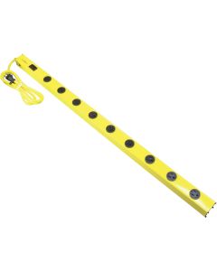 Yellow Jacket 9-Outlet Yellow Metal Power Strip with 5 Ft. Cord