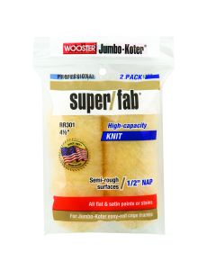 4-1/2" x 1/2" Nap Wooster RR301 Jumbo-Koter Super/Fab Mini-Roller Cover, 2-Pack