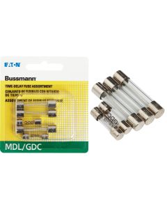 Bussmann 1/2A/1A/2A MDL/GDC Glass Tube Electronic Fuse (5-Pack)