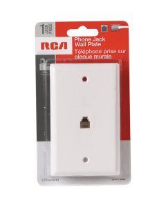 RCA White Flush Mount Telephone Jack