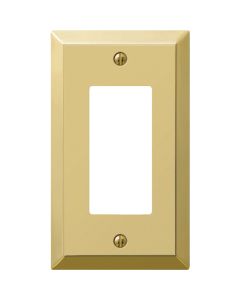 Amerelle 1-Gang Stamped Steel Rocker Decorator Wall Plate, Polished Brass