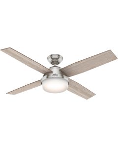 Hunter Dempsey 52 In. Brush Nickel Ceiling Fan with Light Kit