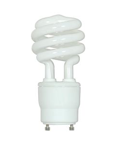 Satco 60W Equivalent Warm White GU24 Base T2 Spiral CFL Light Bulb