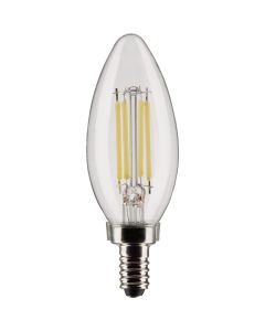 Satco 60W Equivalent Warm White B11 Candelabra Traditional LED Decorative Light Bulb (2-Pack)