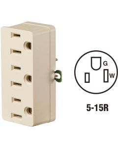 Leviton Ivory 15A 3-Outlet Tap