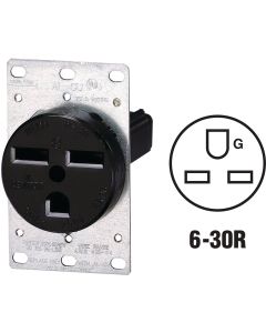 30a Flush Outlet 6-30r Blk