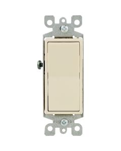 Leviton Decora Residential Grade 15 Amp Rocker Single Pole Switch, Ivory