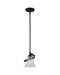 Home Impressions 1-Bulb Oil Rubbed Bronze Incandescent Rod Pendant Light Fixture, Clear Glass