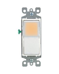 Leviton Decora Illuminated Rocker White 15A Grounded 3-Way Switch