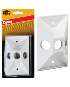 Bell 3-Outlet Rectangular Zinc White Cluster Weatherproof Outdoor Box Cover