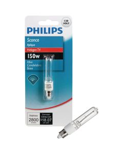 Philips 150W 120V Clear Mini-Can Base T4 Halogen Special Purpose Light Bulb