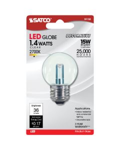 Satco 15W Equivalent Soft White G16.5 Medium LED Decorative Globe Light Bulb