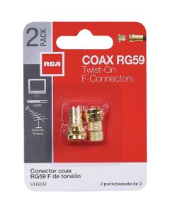 RCA RG59 Coaxial F-Connector (2-Pack)