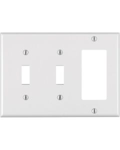 Leviton Decora 3-Gang Thermoset 2-Toggle/Rocker Wall Plate, White