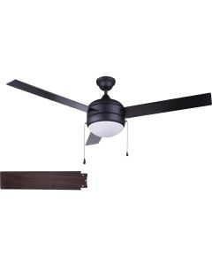 Home Impressions Sardiac 52 In. Black Outdoor Ceiling Fan with Light Kit