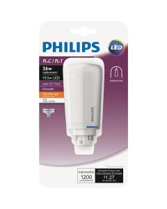 Philips 26W Equivalent Soft White PL-C/T 4-Pin Vertical Orientation LED Tube Light Bulb