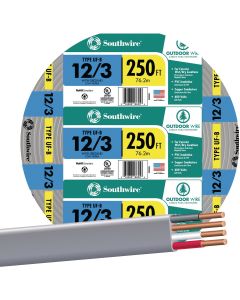 Southwire 250 Ft. 12 AWG 3-Conductor UFW/G Electrical Wire