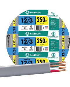 12awg 3-cond Ufg/G Wire 250ft